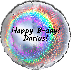 Balon rotund - argintiu holografic - 46 cm - text personalizat