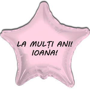 Balon stea - roz deschis - 45 cm - text personalizat