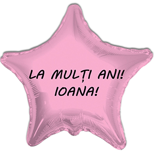 Balon stea - roz - 45 cm - text personalizat