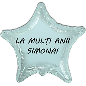 Balon stea - macaron aqua - 45 cm - text personalizat