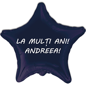 Balon stea - bleumarin - 45 cm - text personalizat