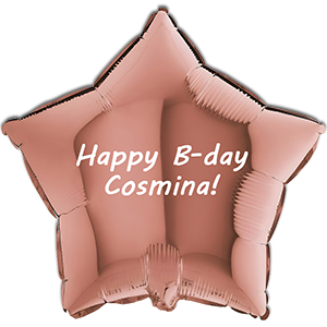 Balon stea - rose-gold - 46 cm - text personalizat