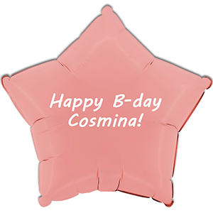 Balon stea - roz - 46 cm - text personalizat
