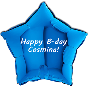 Balon stea - albastru - 46 cm - text personalizat