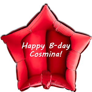 Balon stea - rosu - 46 cm - text personalizat
