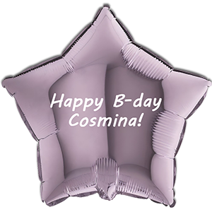 Balon stea - lavanda - 46 cm - text personalizat