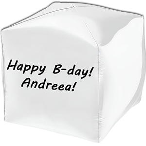 Cub 4D - alb - 38 cm - text personalizat