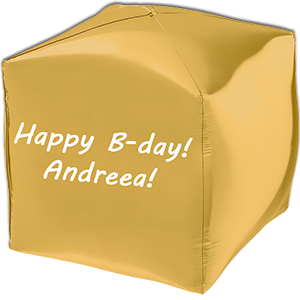 Cub 4D - auriu - 38 cm - text personalizat