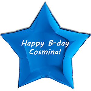Balon stea - albastru - 91 cm - text personalizat