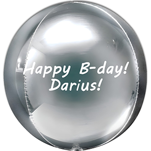 Orbz Jumbo - Argintiu - 53x53 cm - text personalizat