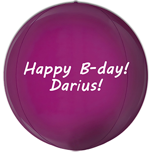 Sfera 4D Fucsia - 38 cm - text personalizat