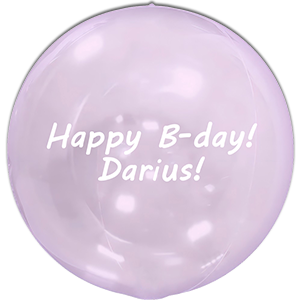 Sfera 4D Lavanda Transparent - 38 cm - text personalizat