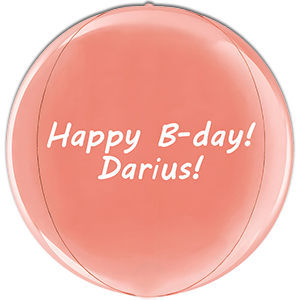 Sfera 4D Rose Gold - 38 cm - text personalizat