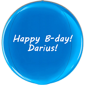 Sfera 4D Albastru - 38 cm - text personalizat