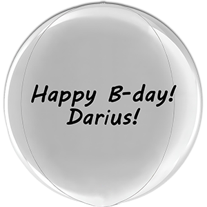 Sfera 4D Argintiu - 38 cm - text personalizat