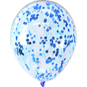Baloane Latex Confetti Albastru - 30 cm