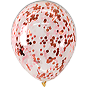 Baloane Latex Confetti Rose Gold - 30 cm