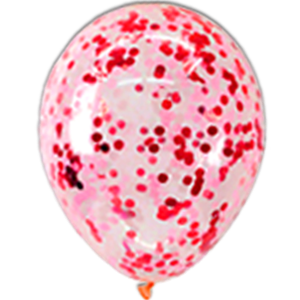 Baloane Latex Confetti Rosu - 30 cm
