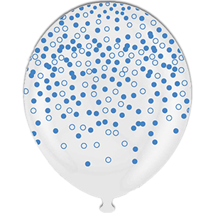 Baloane Latex Confetti Rotund Albastru - 30 cm