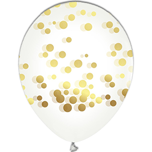 Baloane Latex Confetti Rotund Auriu M - 30 cm