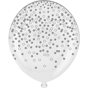 Baloane Latex Confetti Rotund Clear - 30 cm