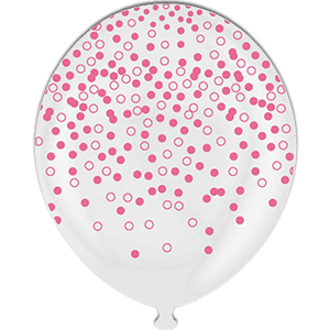 Baloane Latex Confetti Rotund Roz - 30 cm