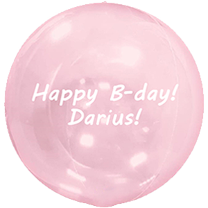 Sfera 4D Roz Transparent - 38 cm - text personalizat